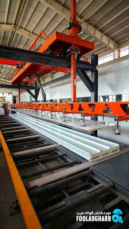 Sandwich panel transfer section at Fooladgharb Factory